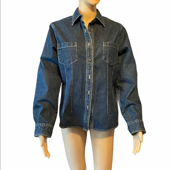 Moose Creek Women’s Denim Jean Shacket Button Up Jacket Size Small - Picture 1 of 5
